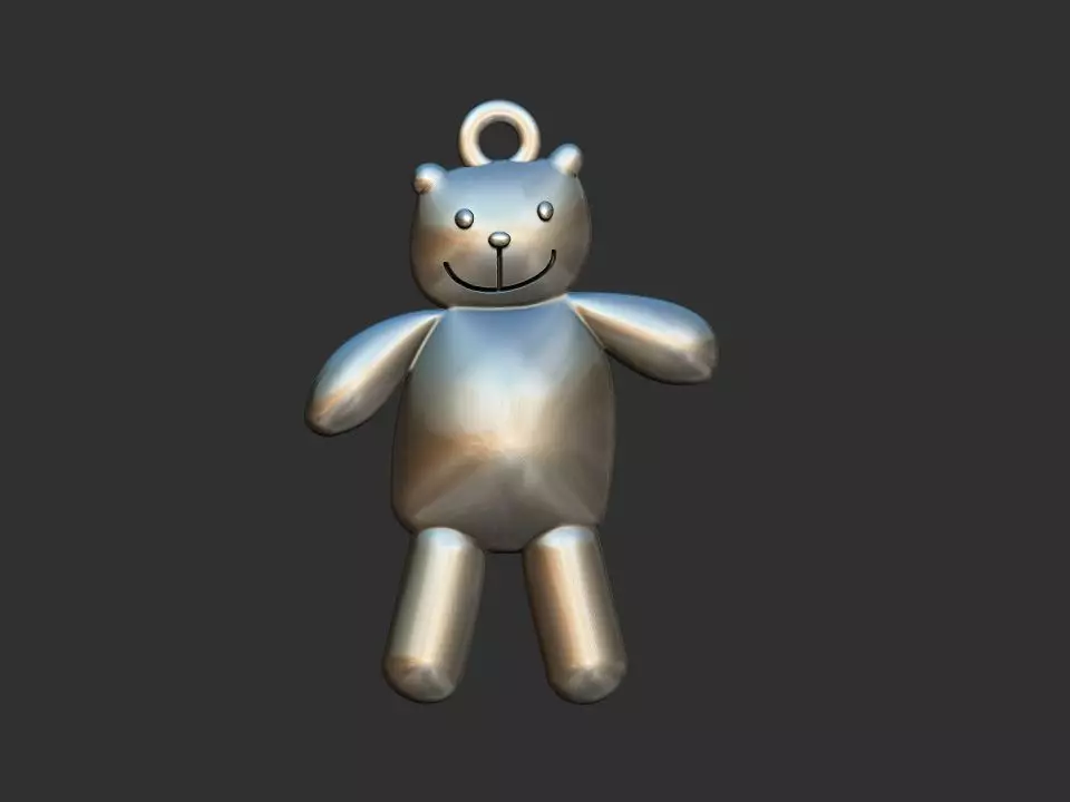 Teddy Bear Pendant 3D print model_0