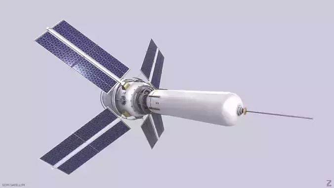 Sci fi Satellite 01 Low-poly 3D model