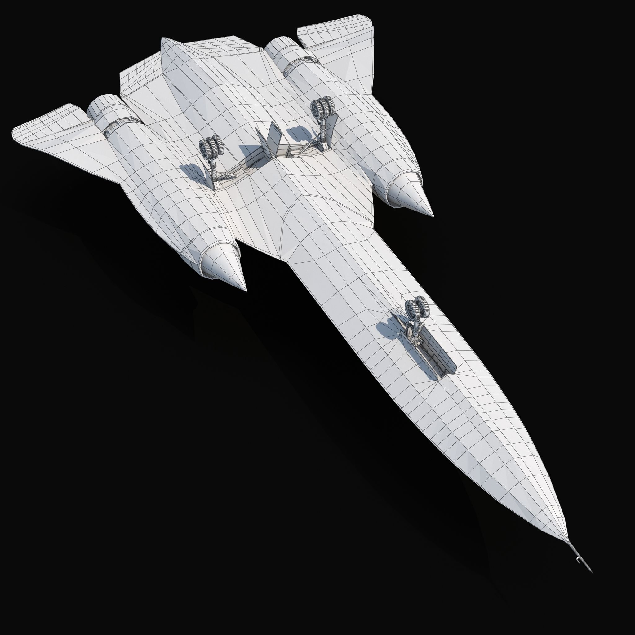 Lockheed SR-71 Blackbird Low-poly 3D model_15