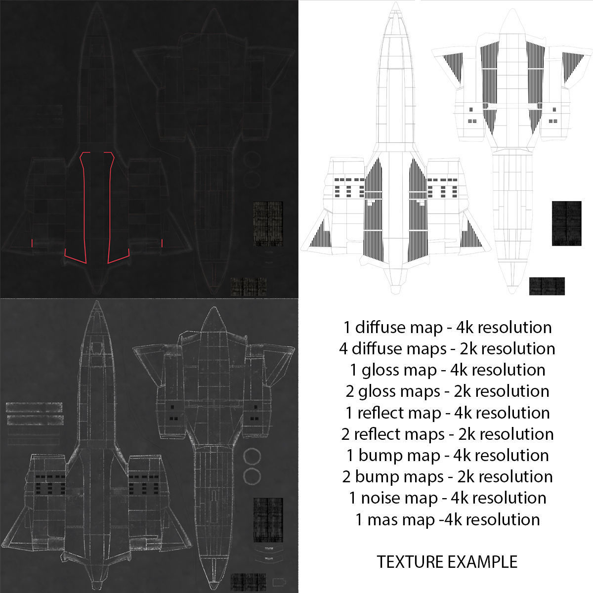 Lockheed SR-71 Blackbird Low-poly 3D model_26