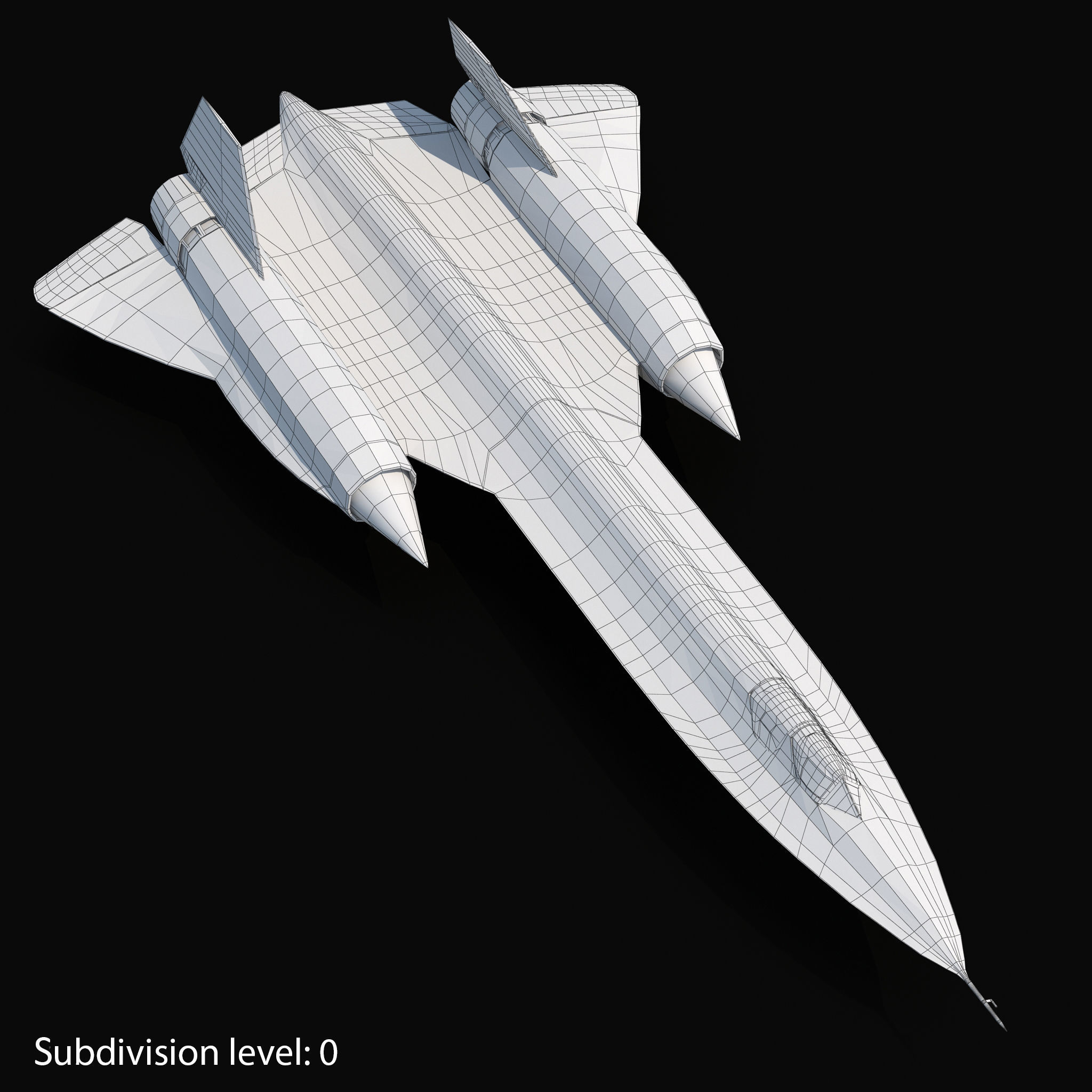 Lockheed SR-71 Blackbird Low-poly 3D model_19