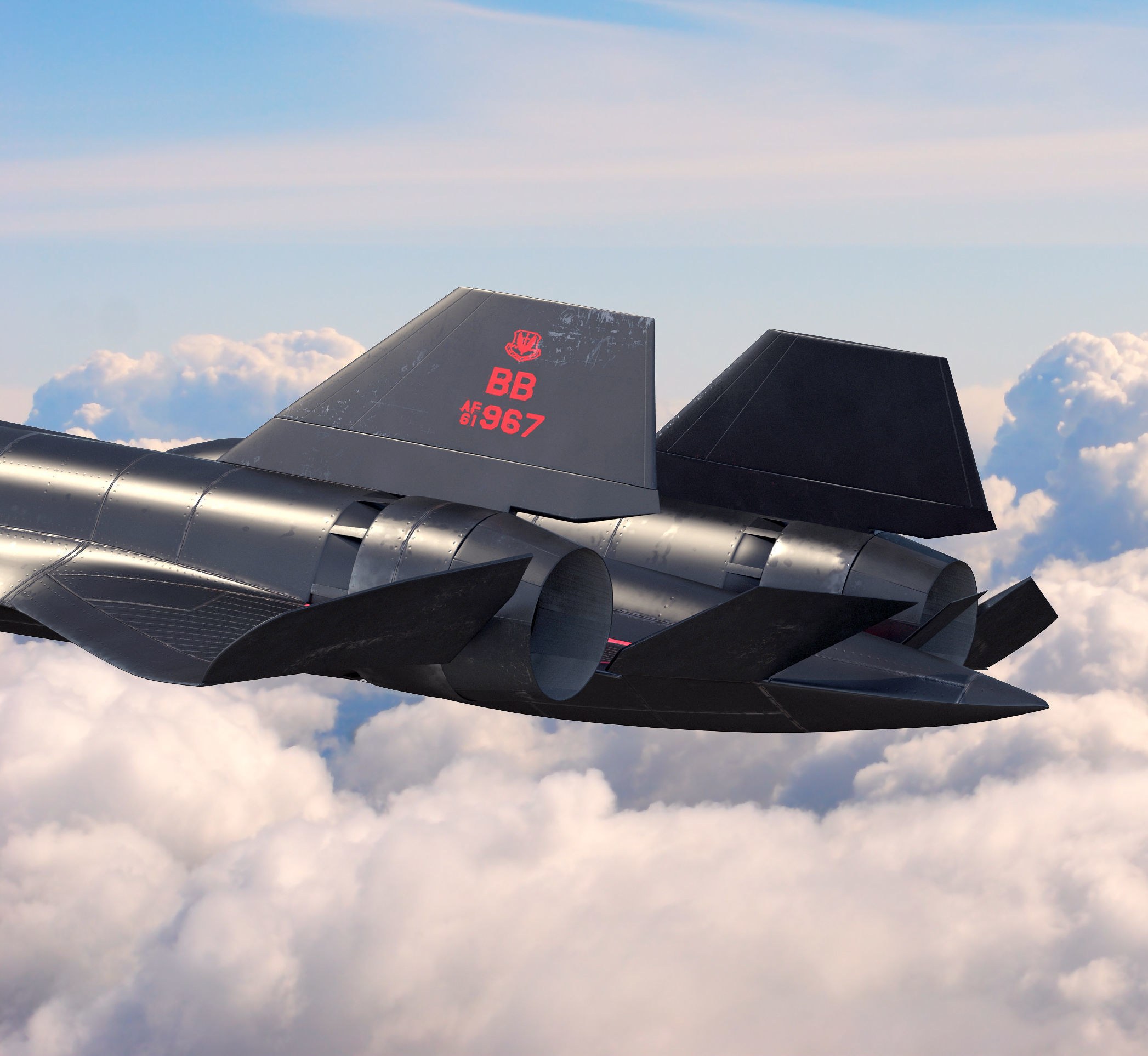 Lockheed SR-71 Blackbird Low-poly 3D model_4