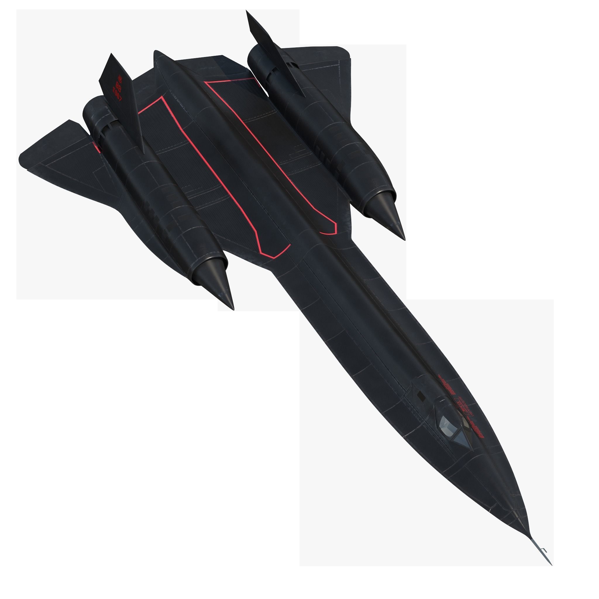 Lockheed SR-71 Blackbird Low-poly 3D model_7