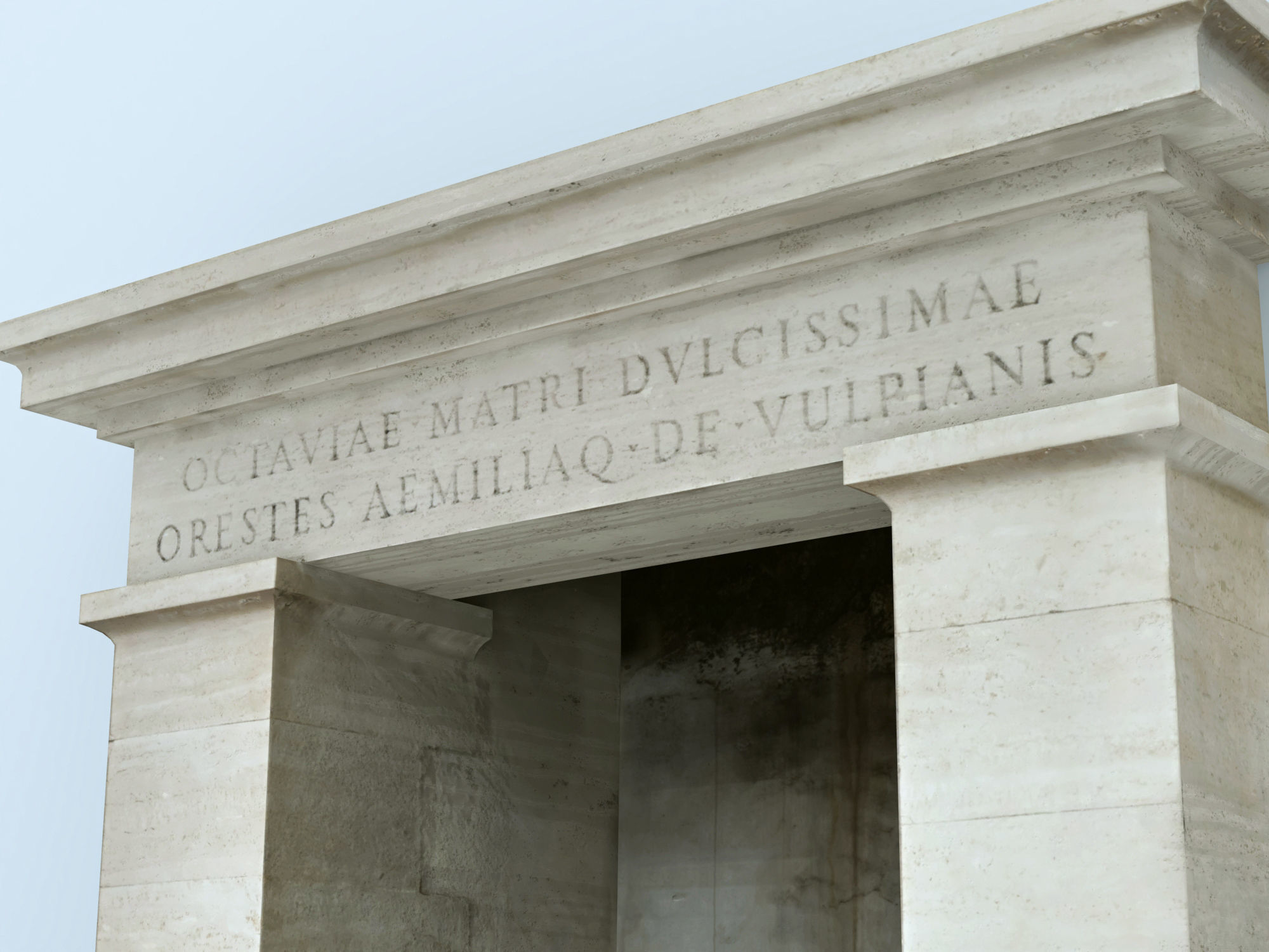 Stone fireplace Low-poly 3D model_9