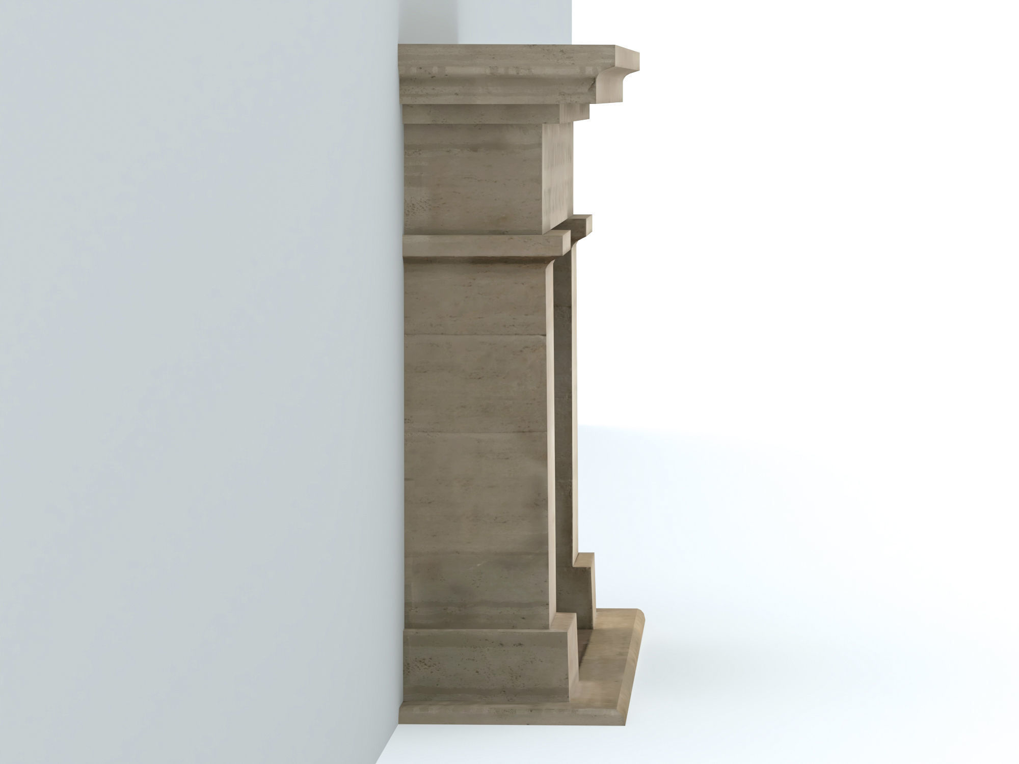 Stone fireplace Low-poly 3D model_4