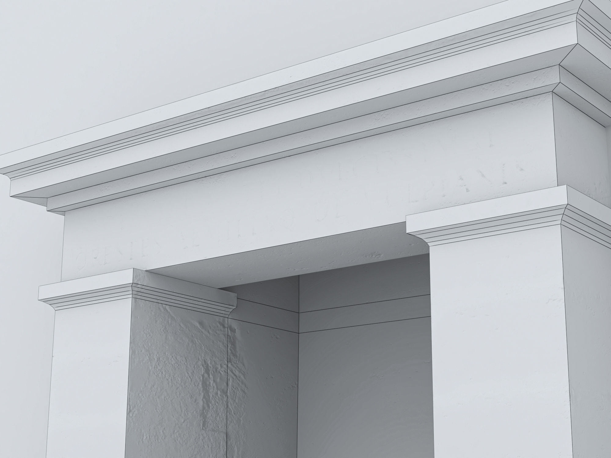 Stone fireplace Low-poly 3D model_12