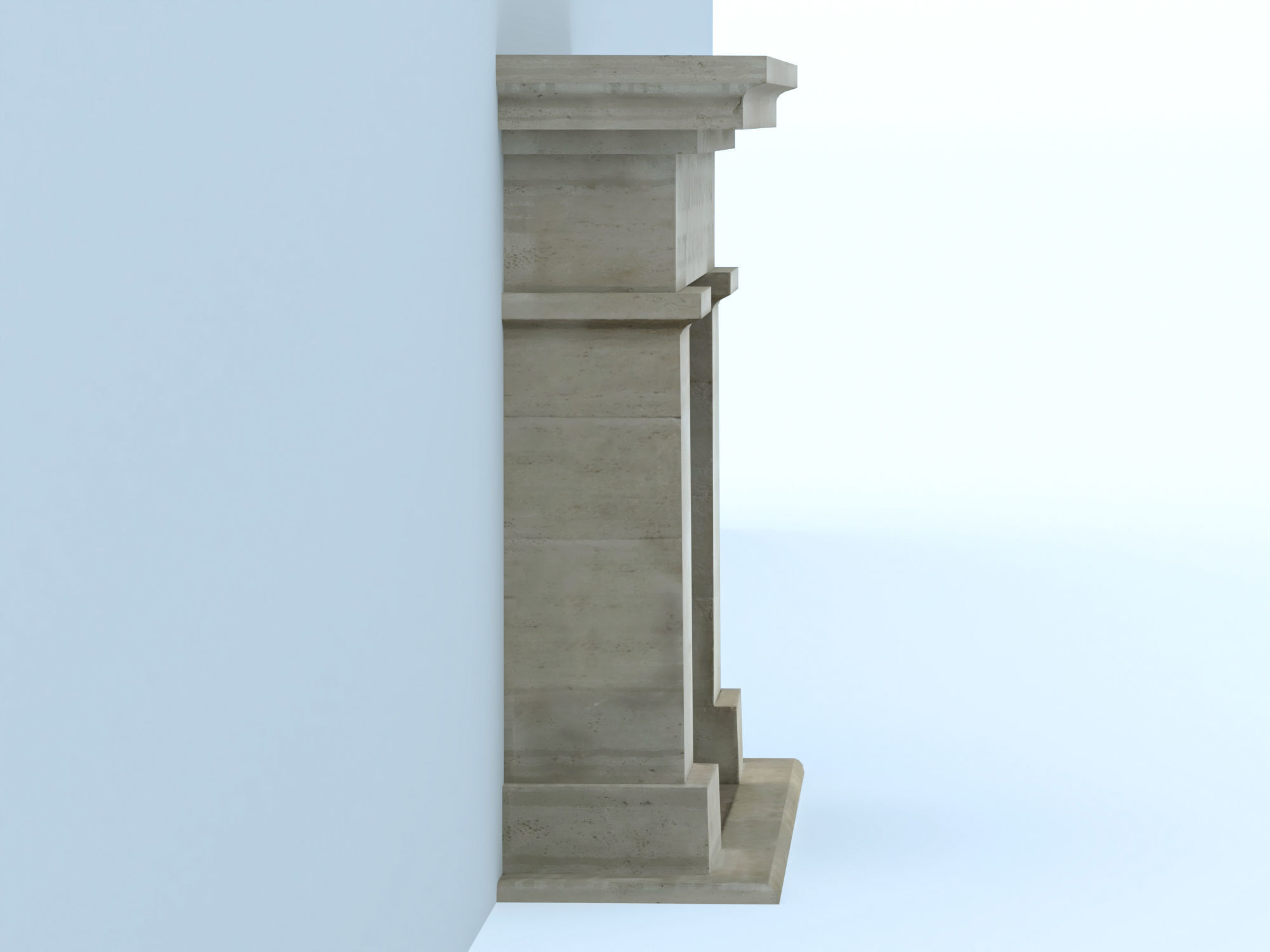 Stone fireplace Low-poly 3D model_5