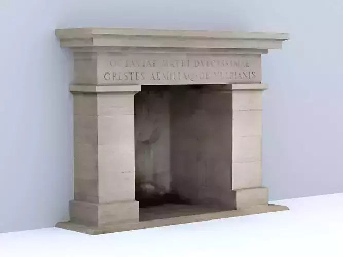 Stone fireplace Low-poly 3D model