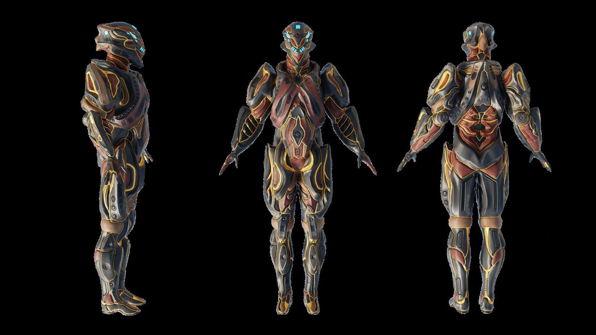 Low Poly - Cyborg Sentient Low-poly 3D model_7