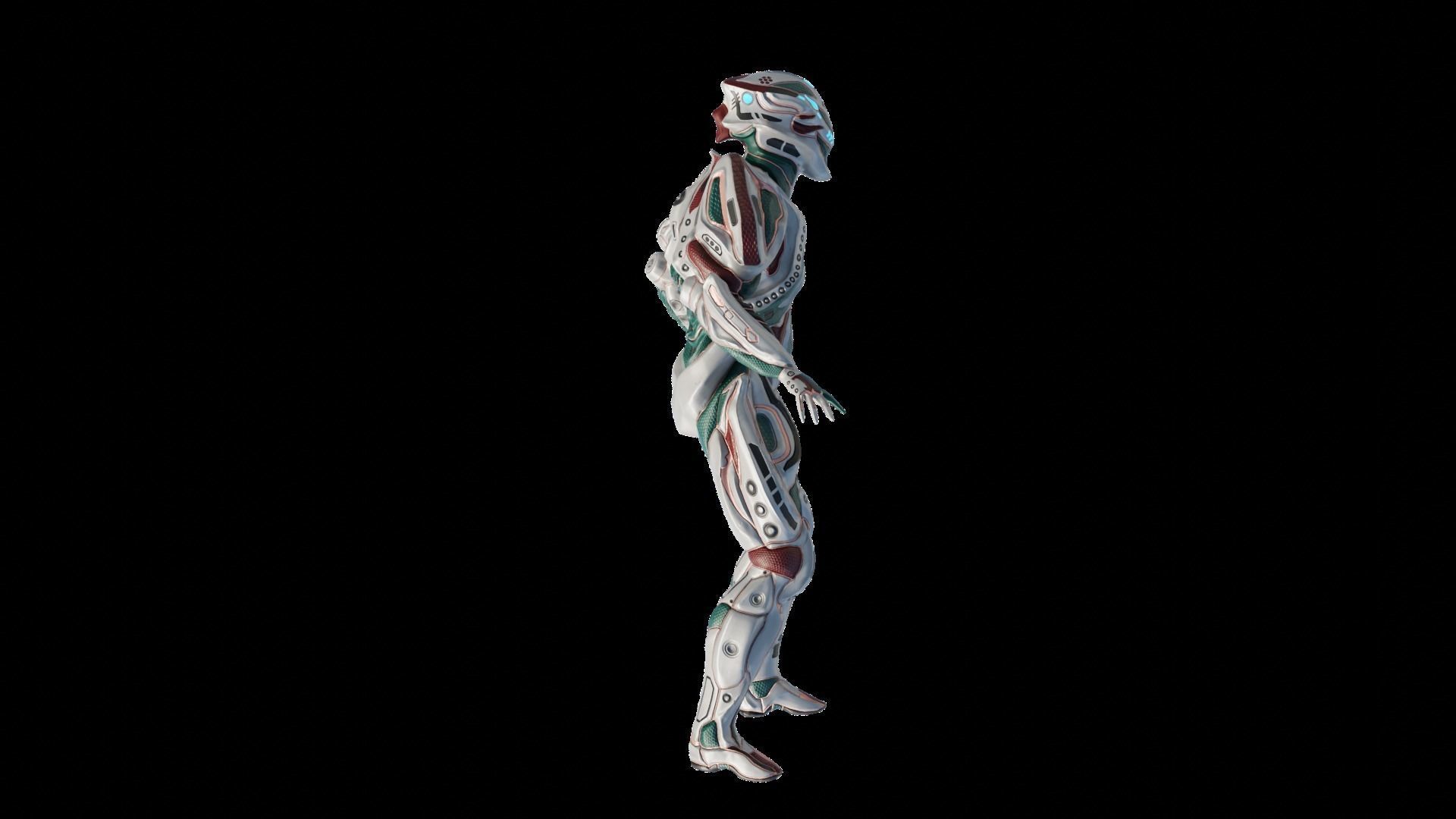 Low Poly - Cyborg Sentient Low-poly 3D model_2