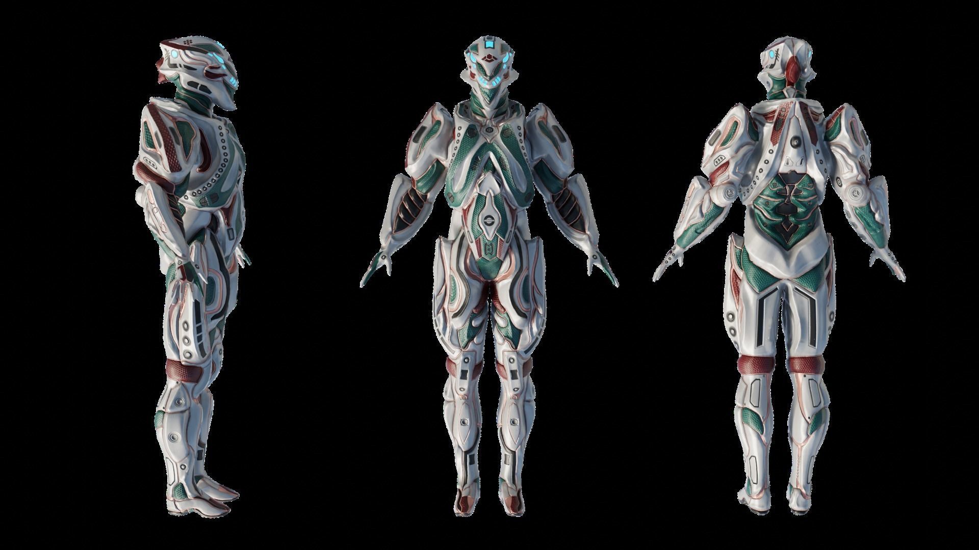 Low Poly - Cyborg Sentient Low-poly 3D model_6