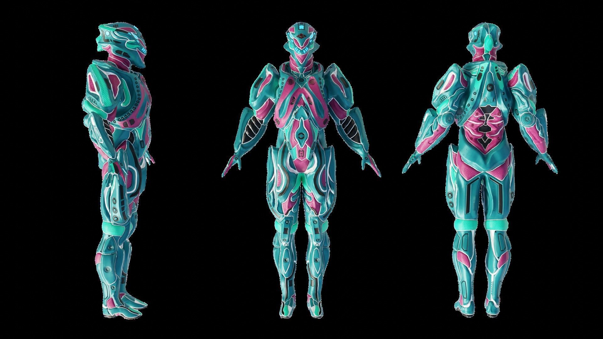 Low Poly - Cyborg Sentient Low-poly 3D model_8