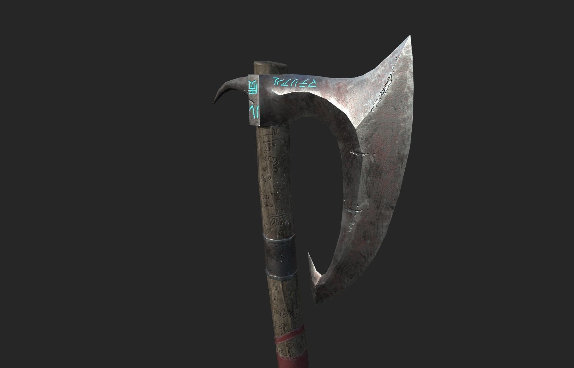 LOW POLY AXE Low-poly 3D model_2