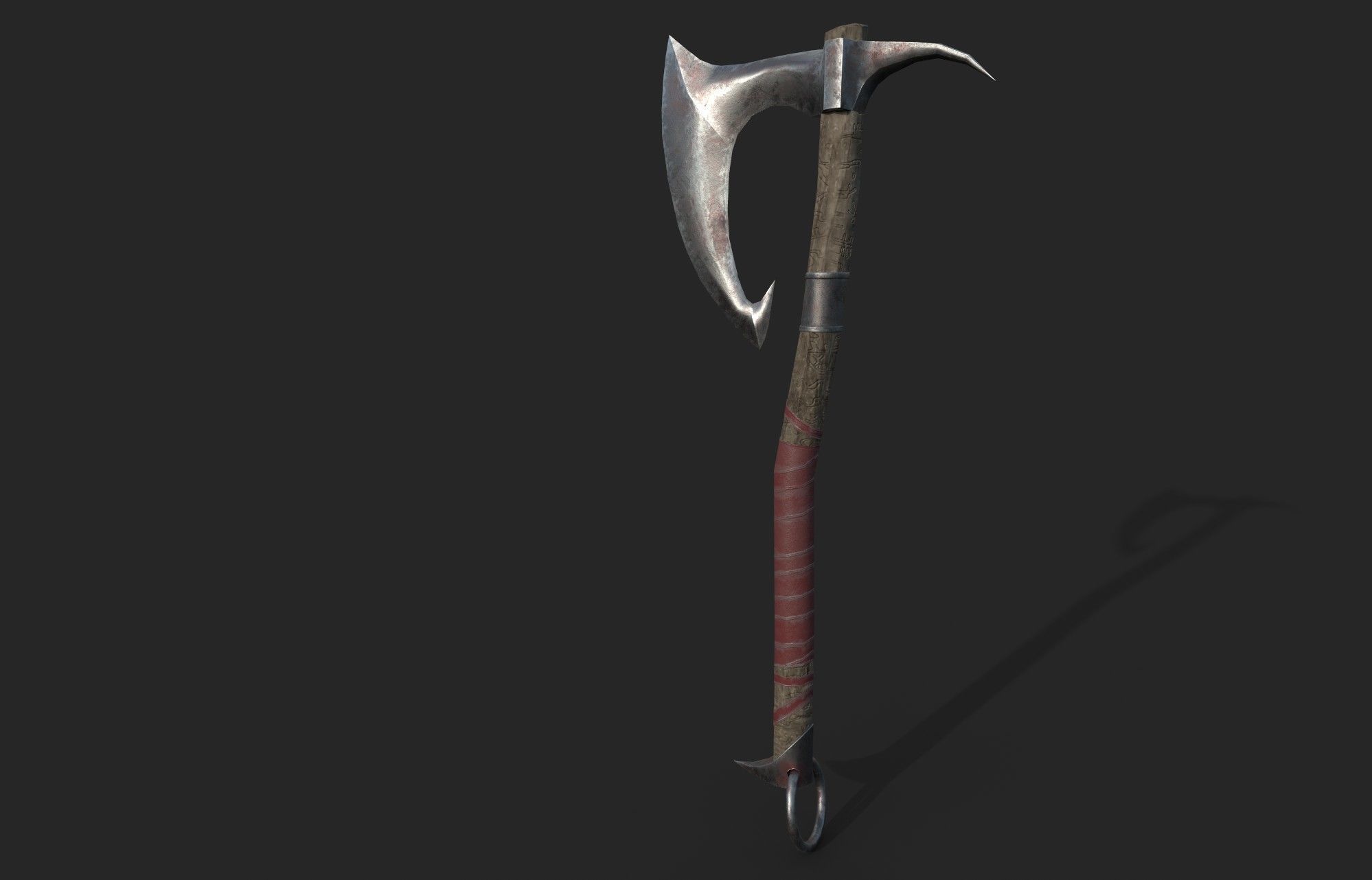 LOW POLY AXE Low-poly 3D model_3