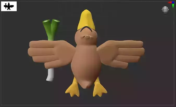 Farfetchd Pokemon taxidermy  3D print model