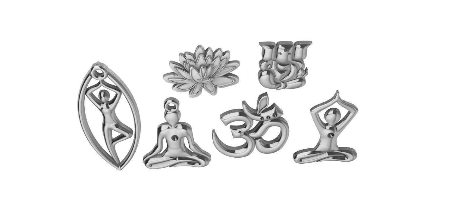 Yoga Collection Pendants 3D print model_13