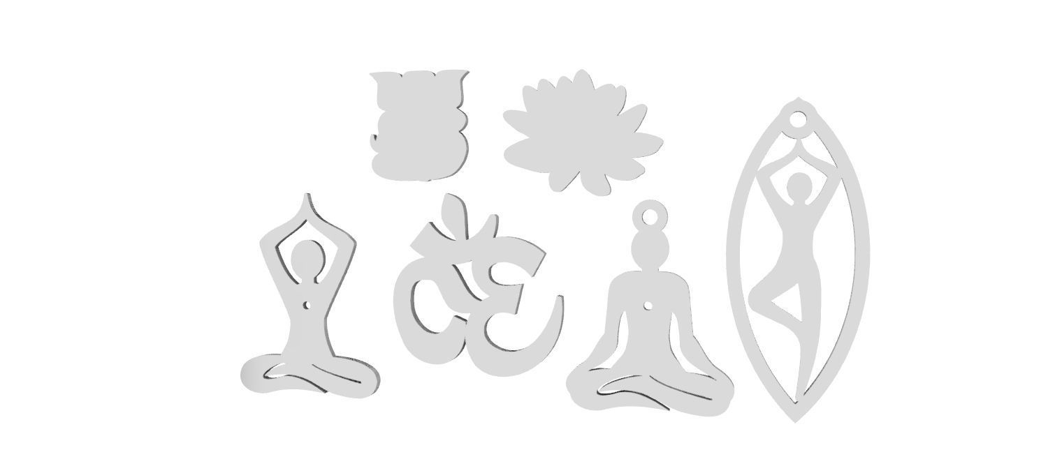 Yoga Collection Pendants 3D print model_7