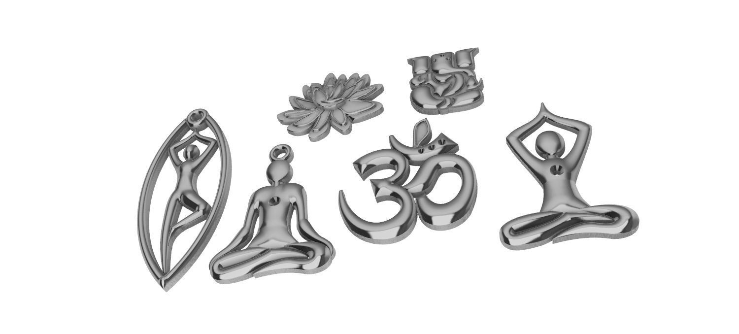Yoga Collection Pendants 3D print model_12