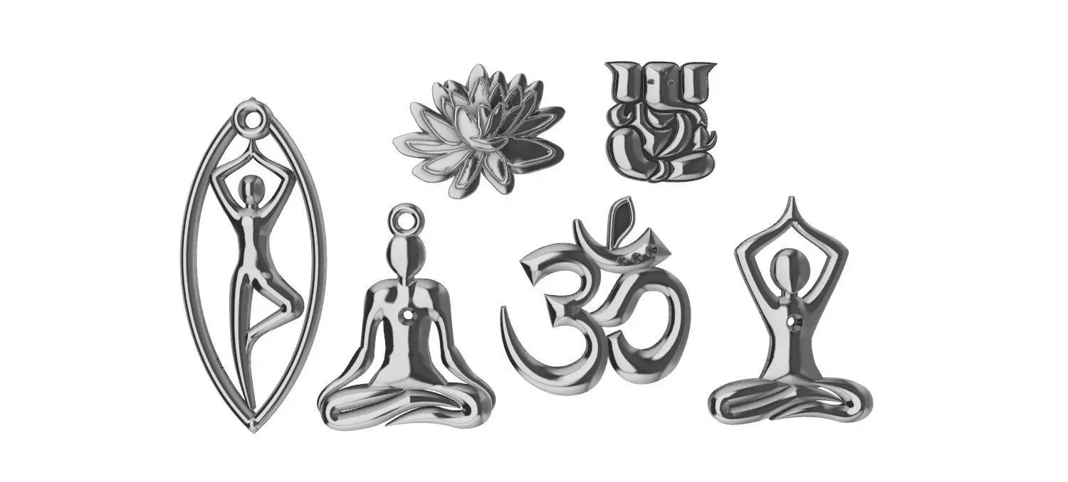 Yoga Collection Pendants 3D print model_0