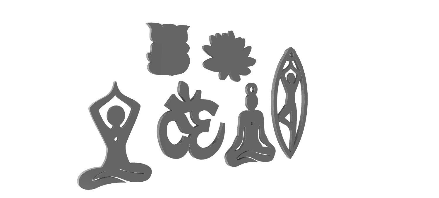 Yoga Collection Pendants 3D print model_8
