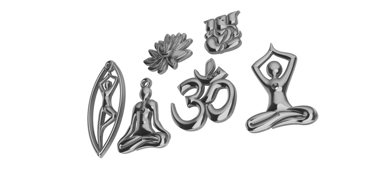 Yoga Collection Pendants 3D print model_14