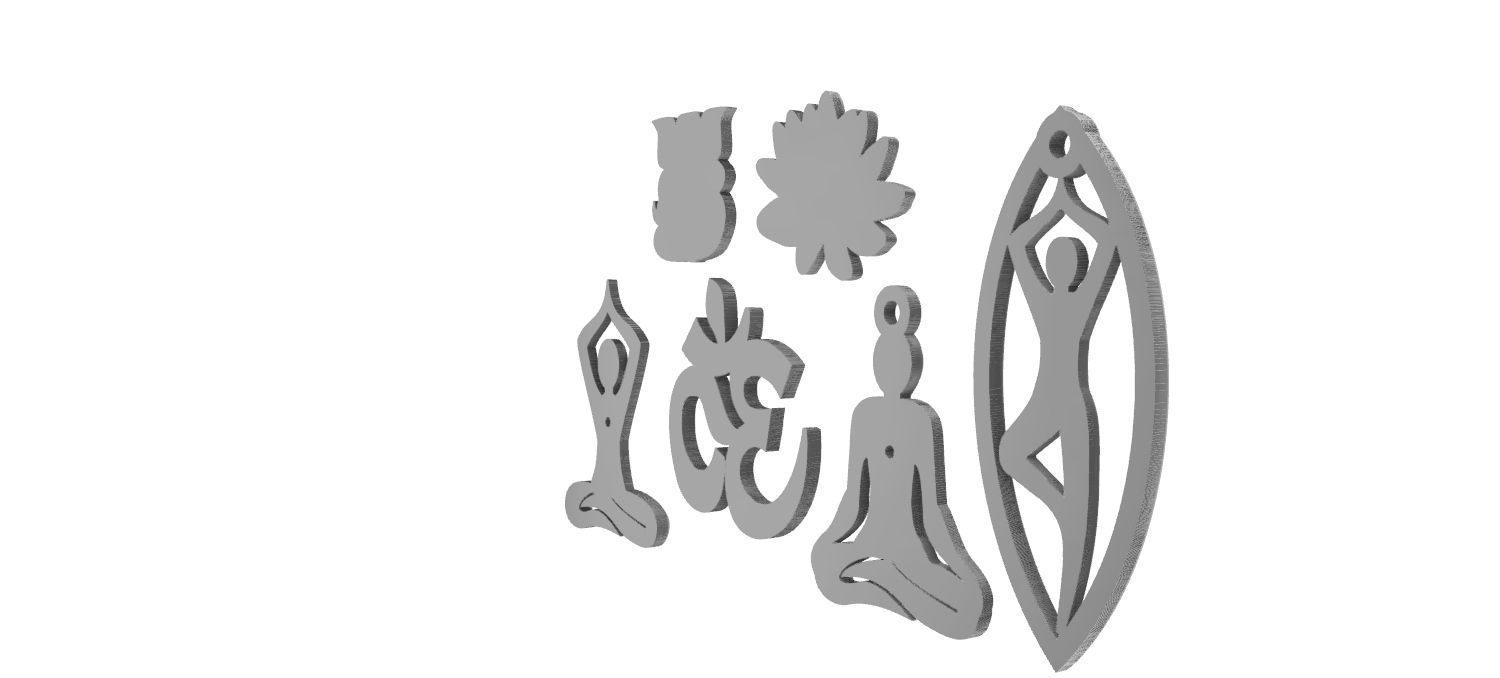 Yoga Collection Pendants 3D print model_6