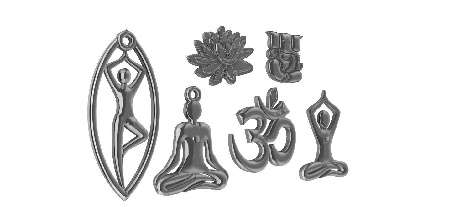 Yoga Collection Pendants 3D print model_1