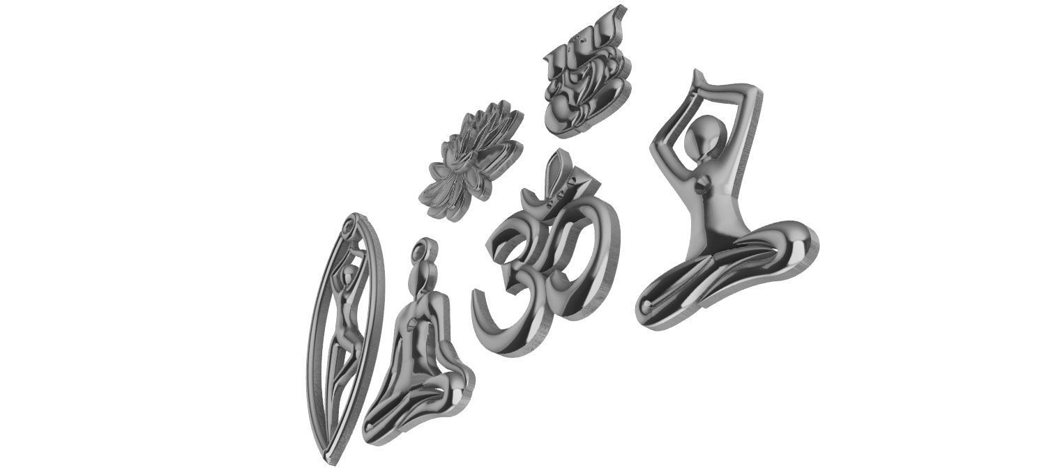 Yoga Collection Pendants 3D print model_11