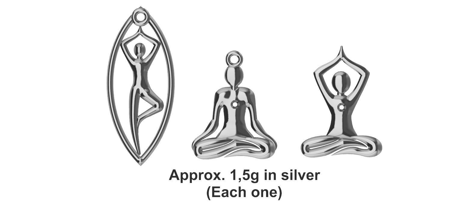 Yoga Collection Pendants 3D print model_4