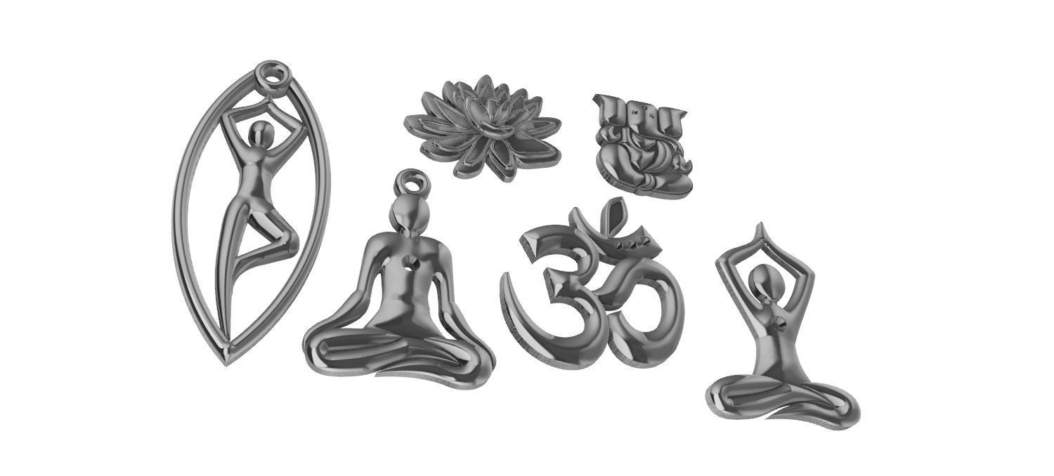 Yoga Collection Pendants 3D print model_15