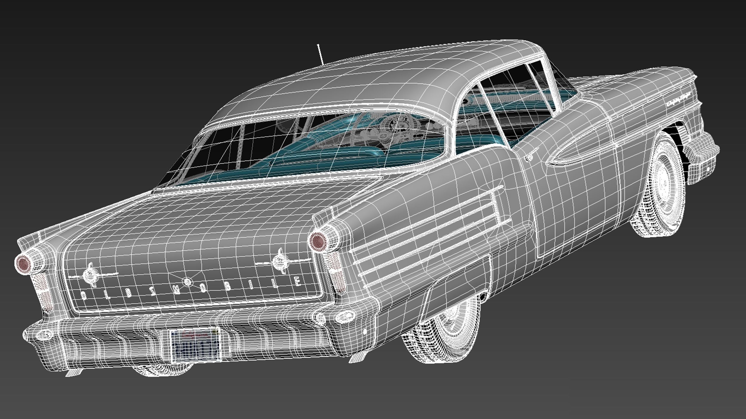 Oldsmobile 88 1958 coupe 3D model_18