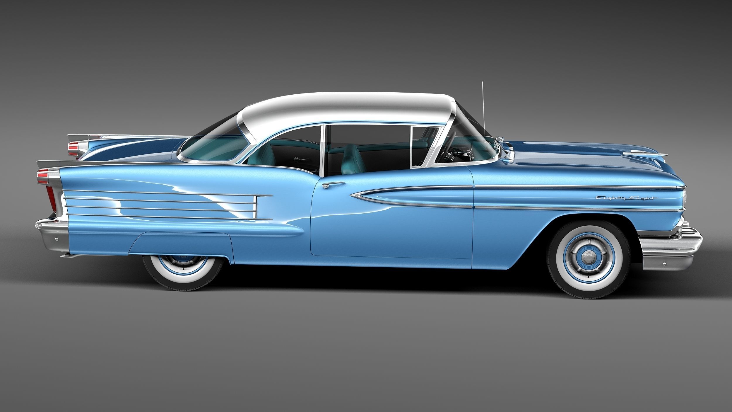 Oldsmobile 88 1958 coupe 3D model_6