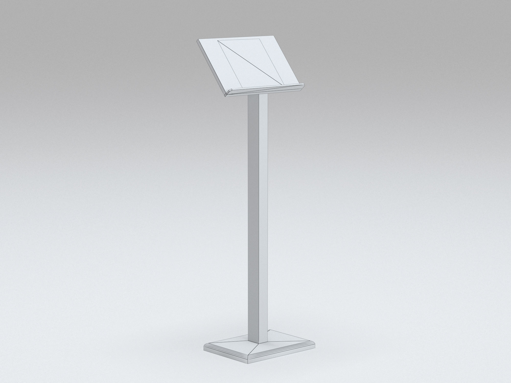 Antique wooden lectern 2 Low-poly 3D model_11