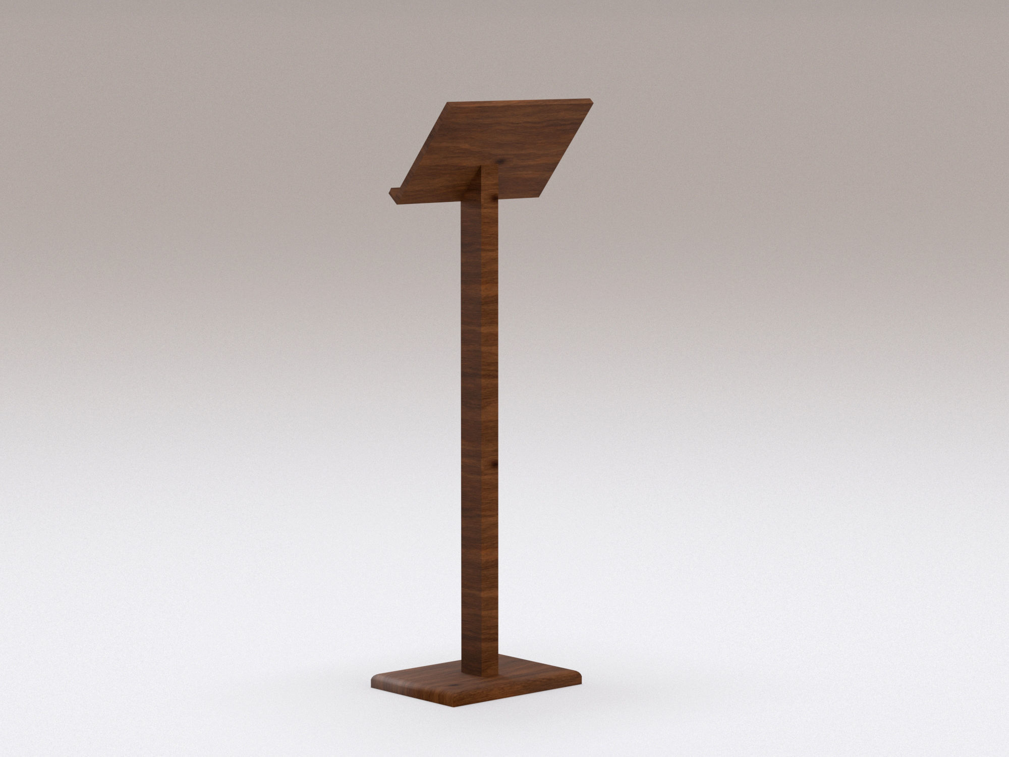 Antique wooden lectern 2 Low-poly 3D model_4