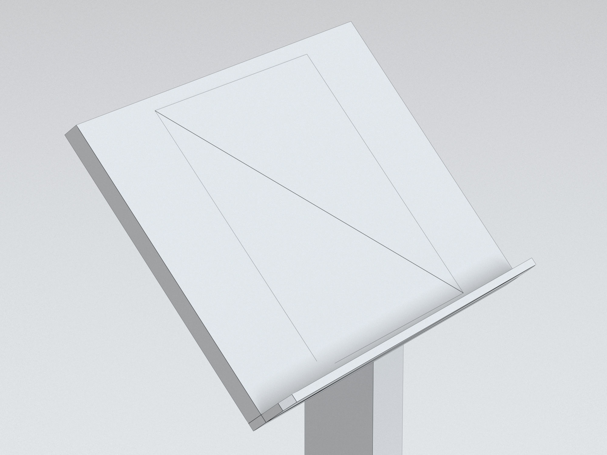 Antique wooden lectern 2 Low-poly 3D model_13