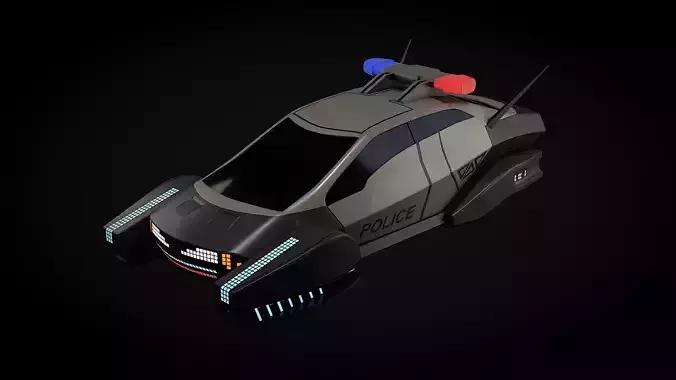 Cyberpunk police cruiser