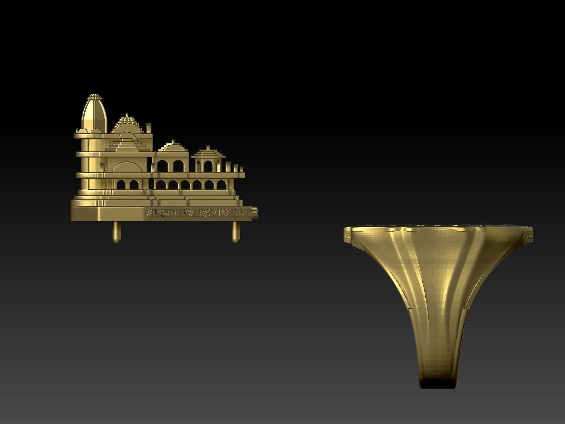 ram mandir ring  3D print model_1
