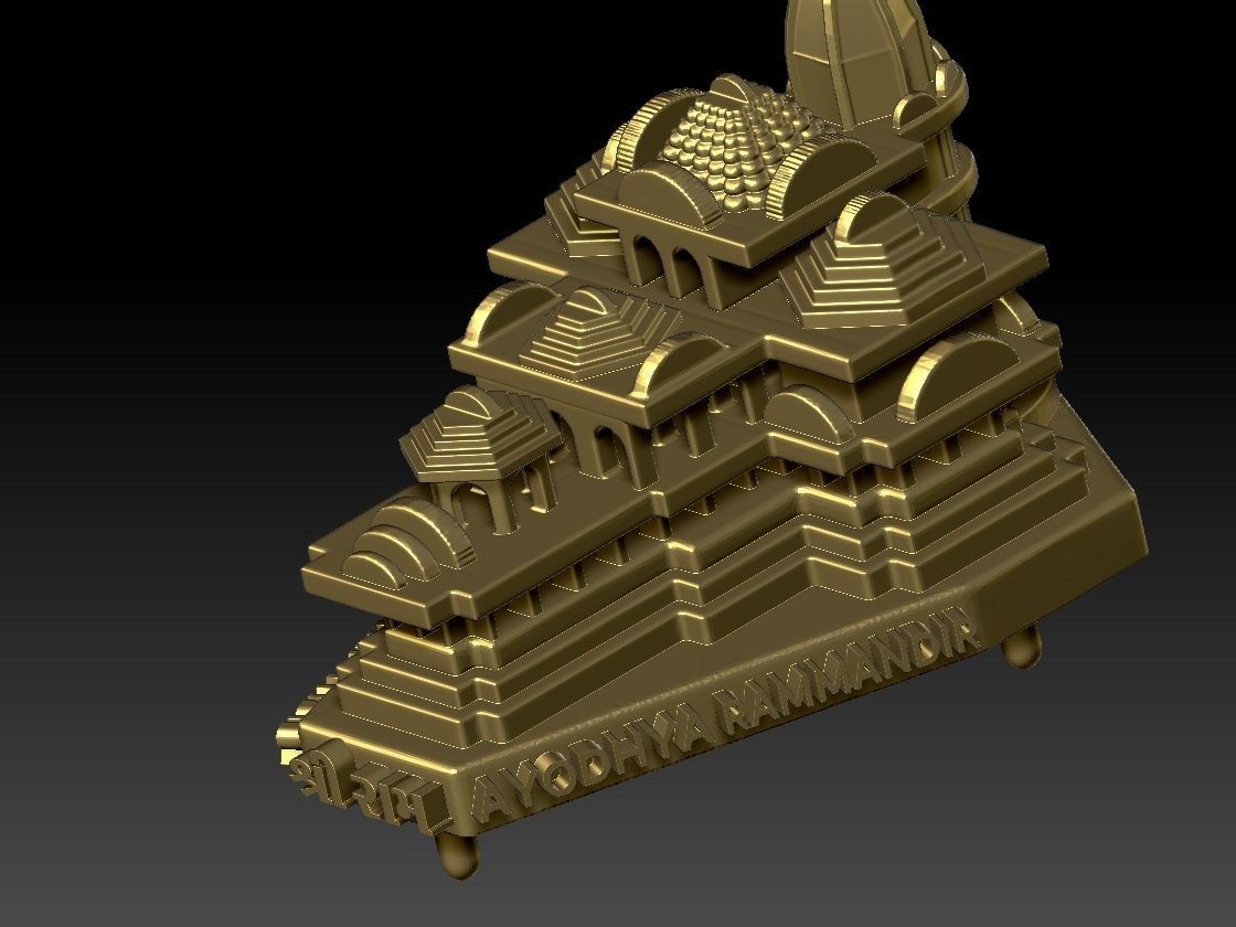 ram mandir ring  3D print model_2