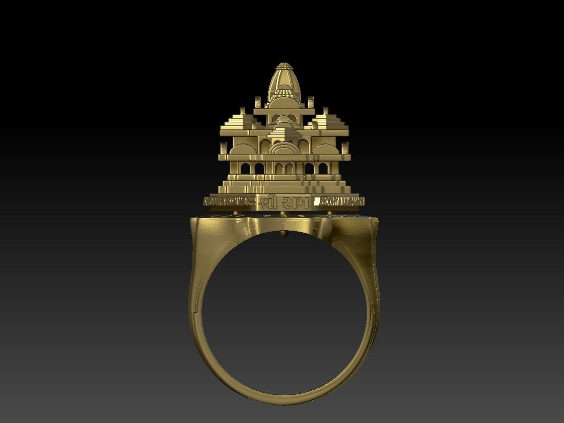 ram mandir ring  3D print model_4