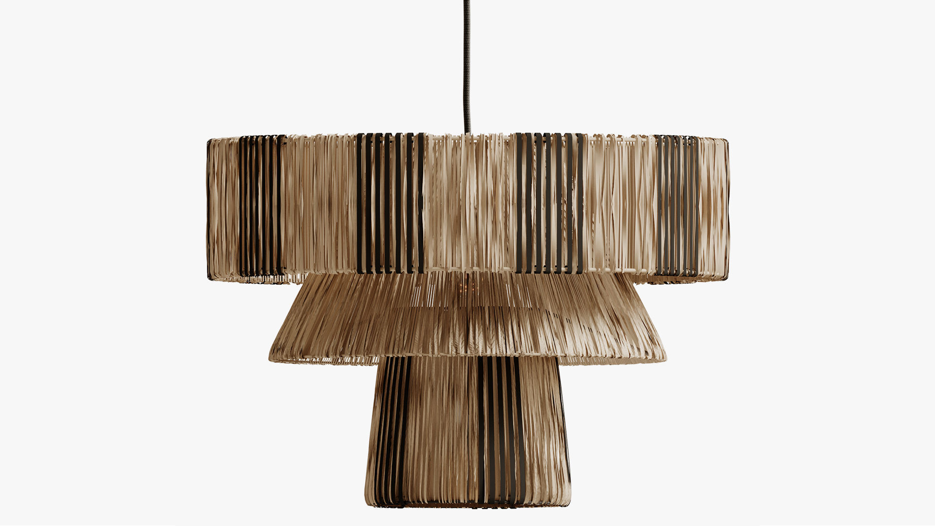 Rose And Grey Triple Cane Suspension Raphia Osier 3D model_2