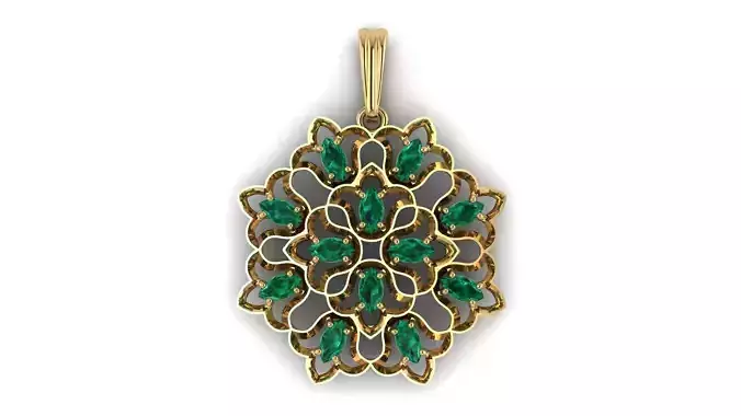 Marquise Flower Pendant Necklace