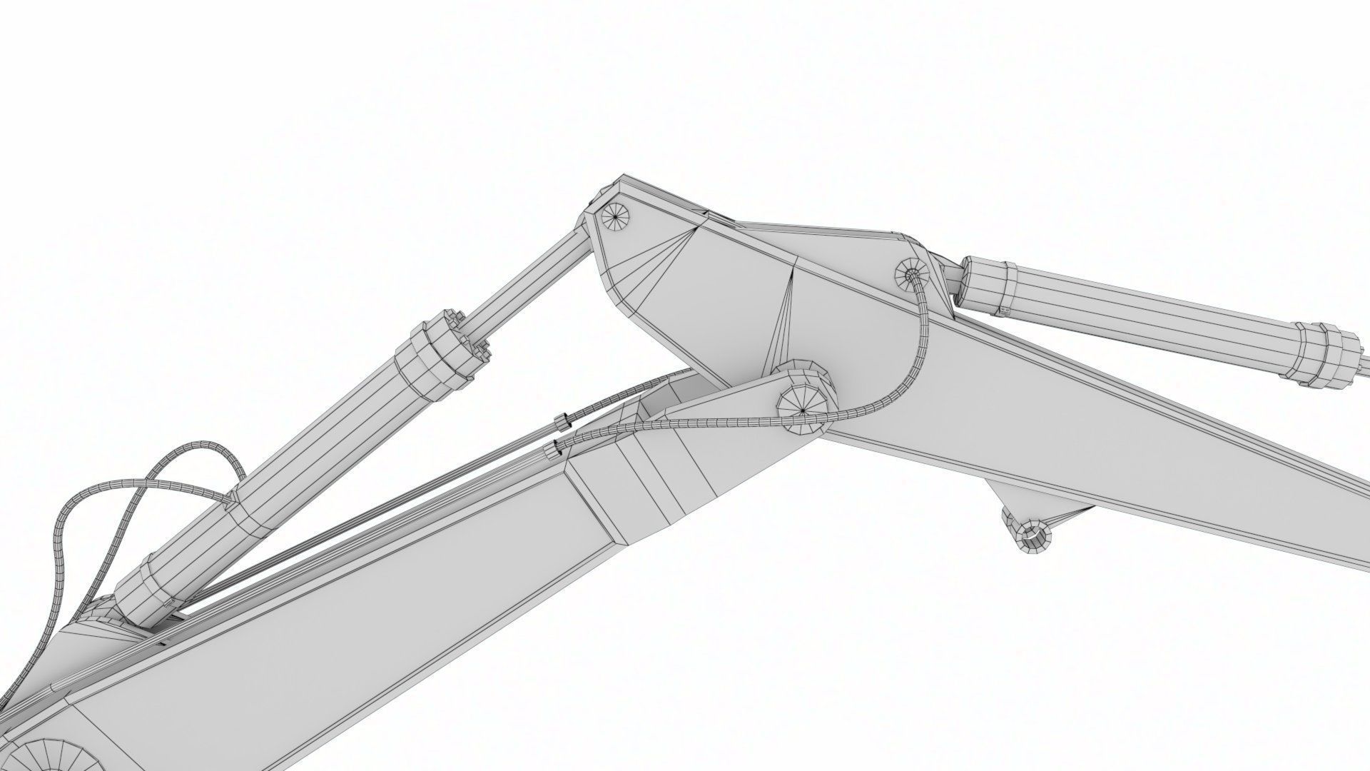 Rigged Hydraulic Excavator - Digger Low-poly 3D model_20