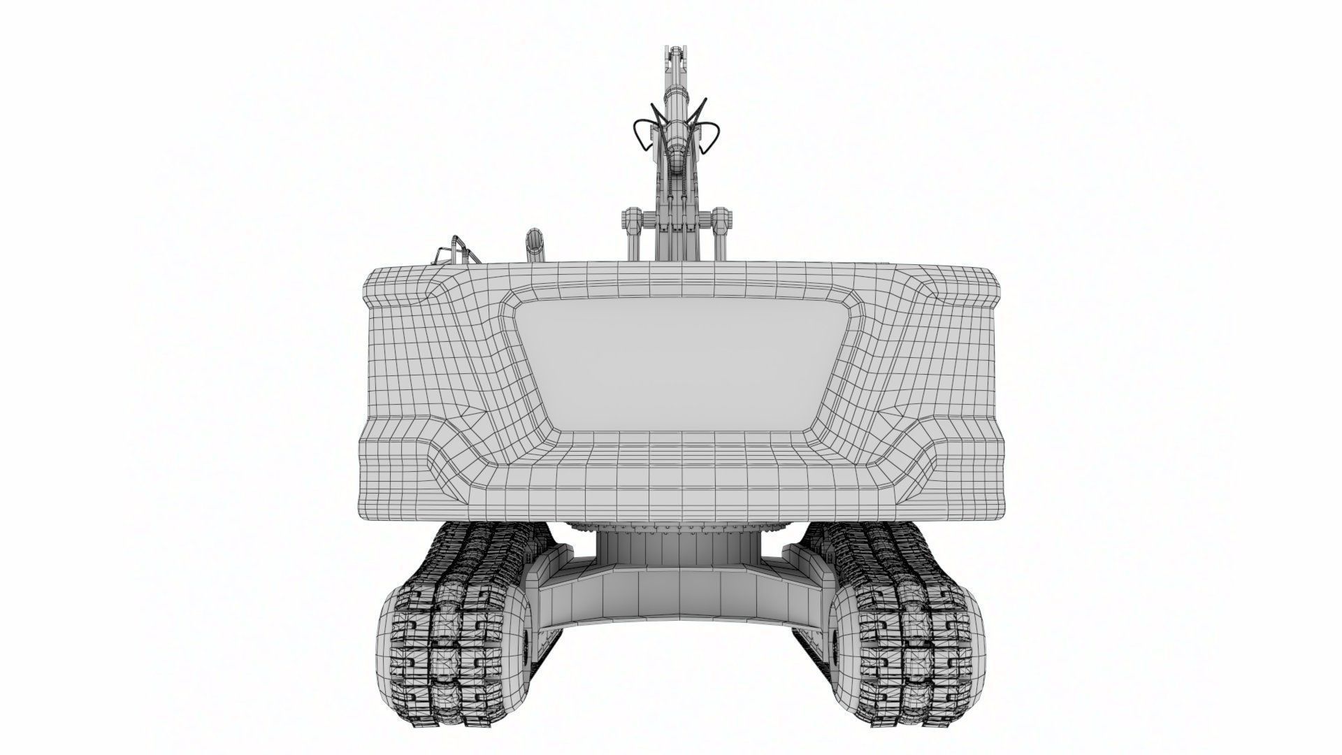Rigged Hydraulic Excavator - Digger Low-poly 3D model_14