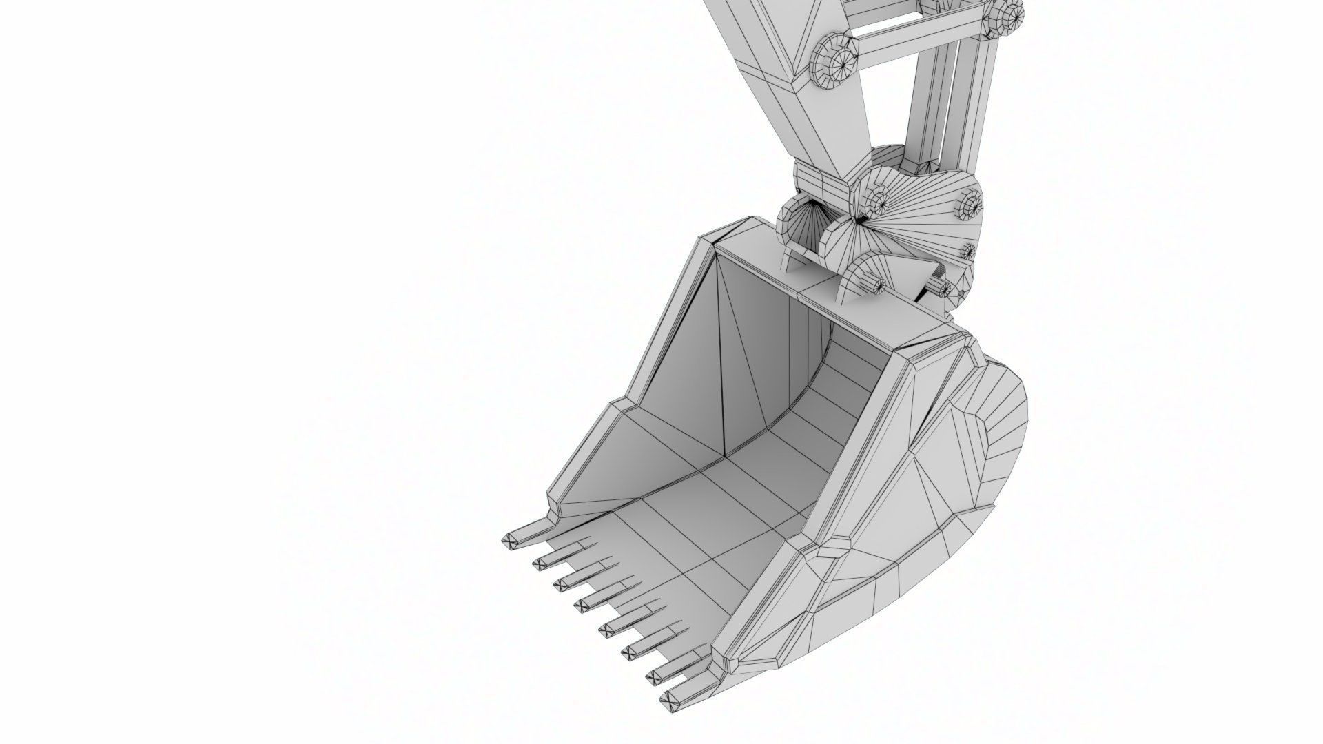 Rigged Hydraulic Excavator - Digger Low-poly 3D model_19
