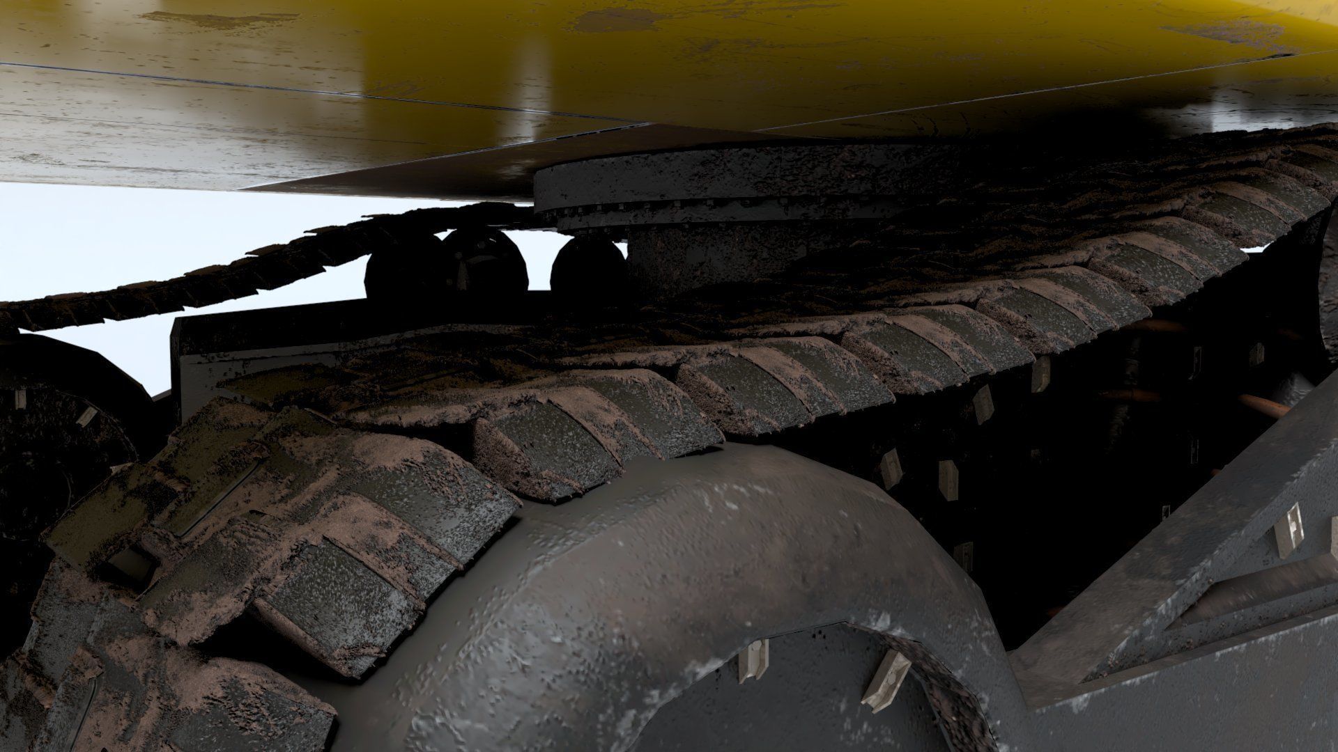 Rigged Hydraulic Excavator - Digger Low-poly 3D model_3