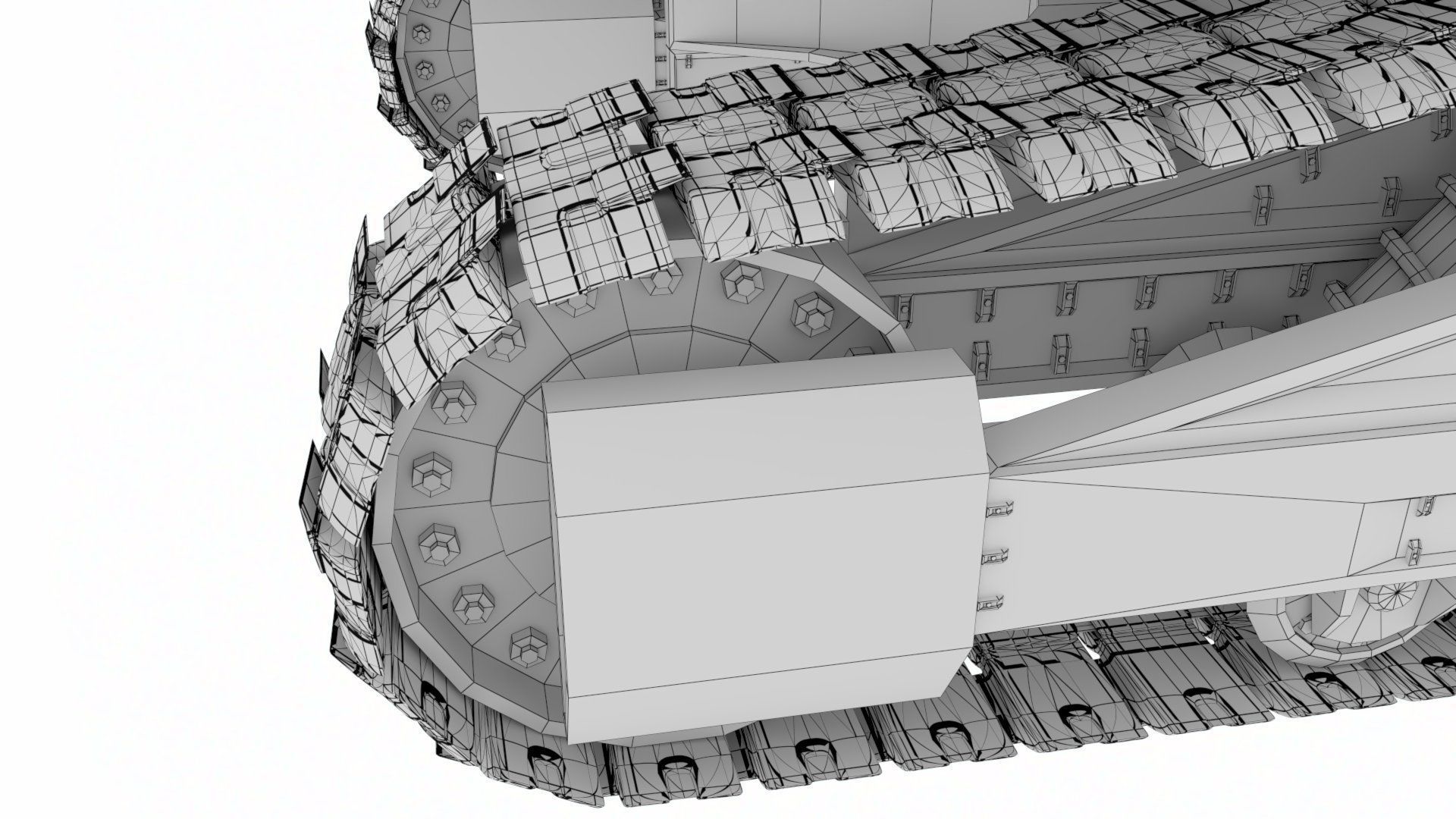 Rigged Hydraulic Excavator - Digger Low-poly 3D model_11