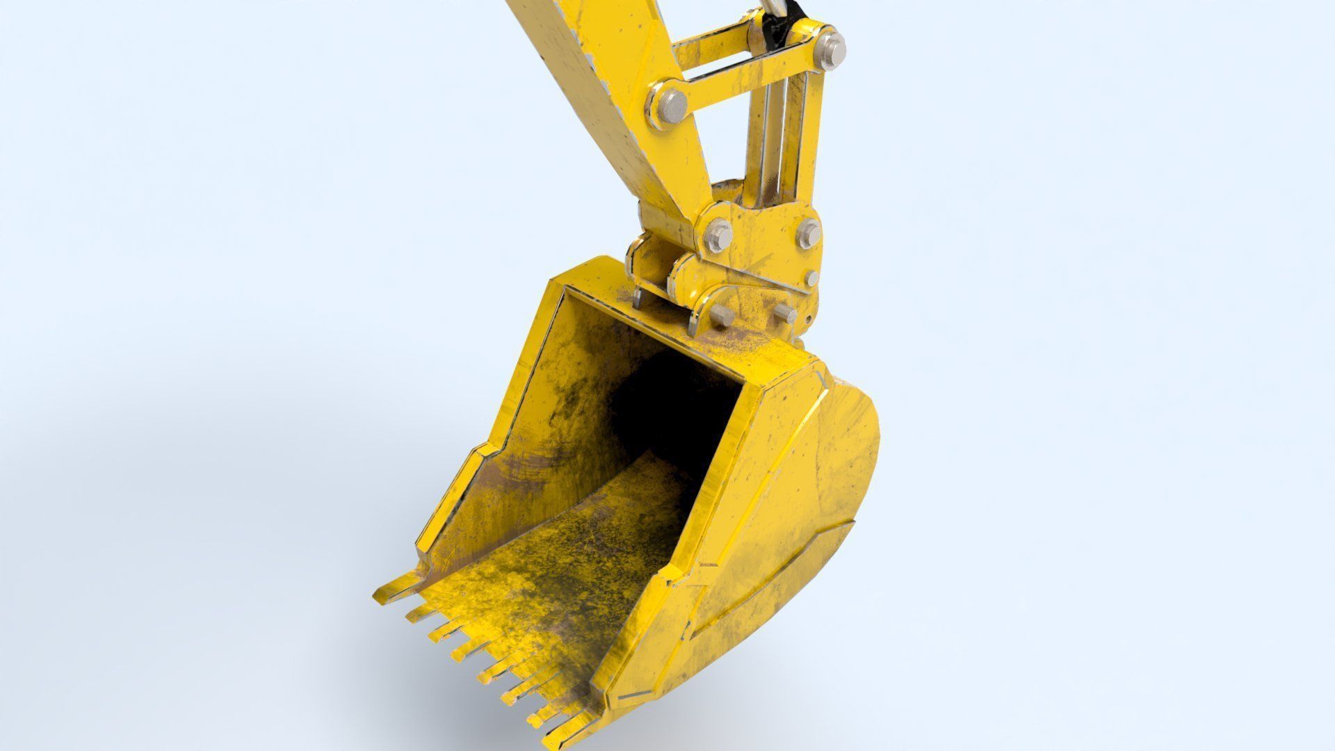 Rigged Hydraulic Excavator - Digger Low-poly 3D model_4