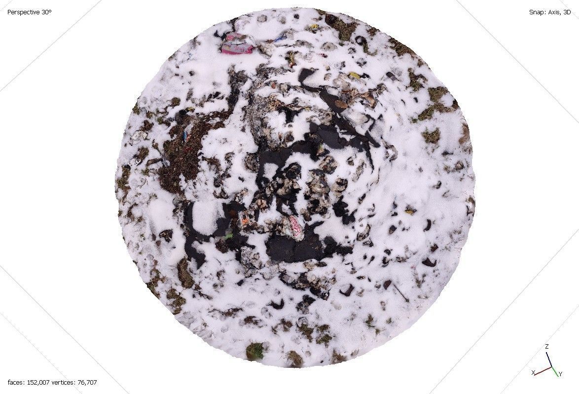 Pile of garbage under the snow 3D model_4