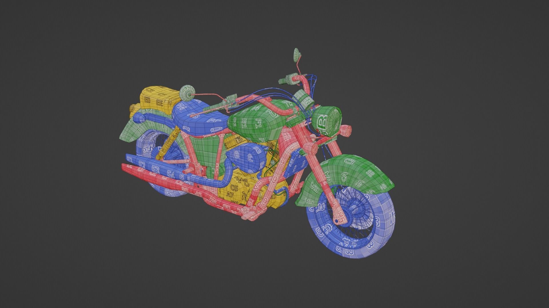 Chopper Low-poly 3D model_8