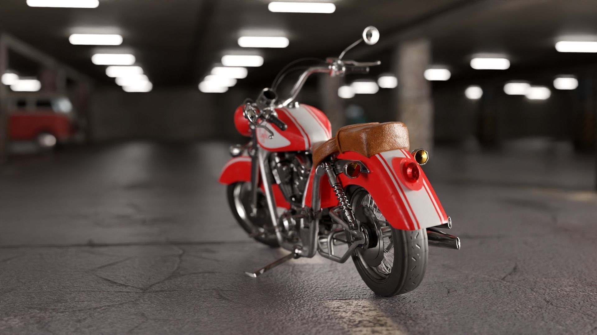 Chopper Low-poly 3D model_3